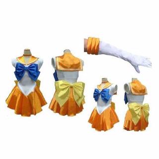 【送料無料】美少女戦士♥セーラームーン セーラーヴィーナス オレンジ コスプレ(衣装一式)