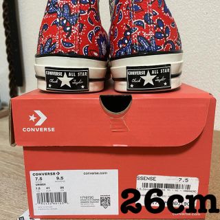 コンバース(CONVERSE)のCONVERSE正規品三ツ星チャックテイラー26cm 海外限定色レッドペイズリー(スニーカー)