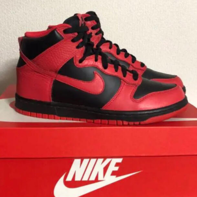 NIKE dunk high 黒赤