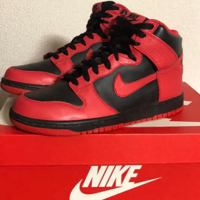 NIKE dunk high 黒赤