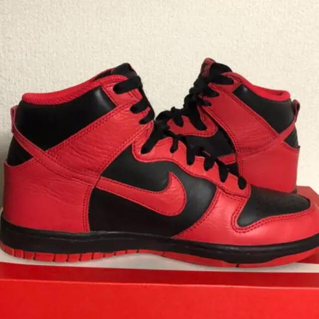 NIKE dunk high 黒赤