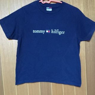 トミーヒルフィガー(TOMMY HILFIGER)のtommy hilfigerトミーヒルフィガー Tシャツ 半袖 シャツ 紺 古着(Tシャツ/カットソー)