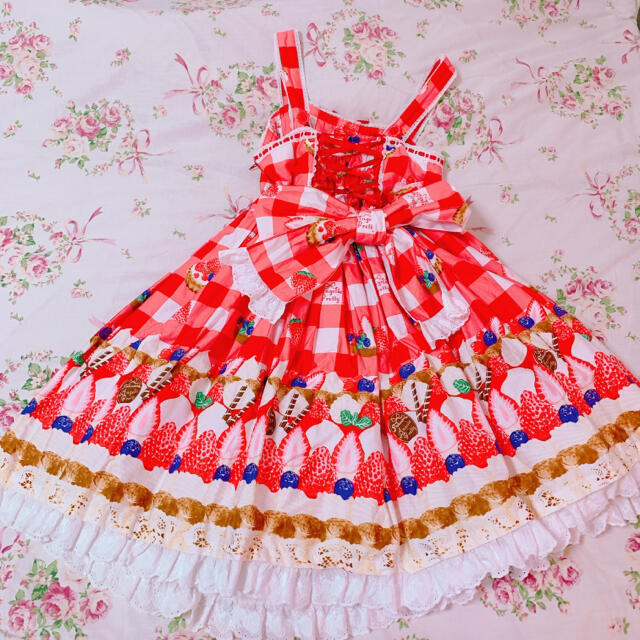 Angelic Pretty - Angelic Pretty トリプルタルト JSK KC 赤の通販 by ...