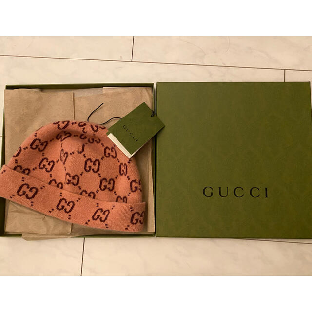 Gucci(グッチ)の正規☆グッチ新品同様ニット帽kids L レディースの帽子(ニット帽/ビーニー)の商品写真