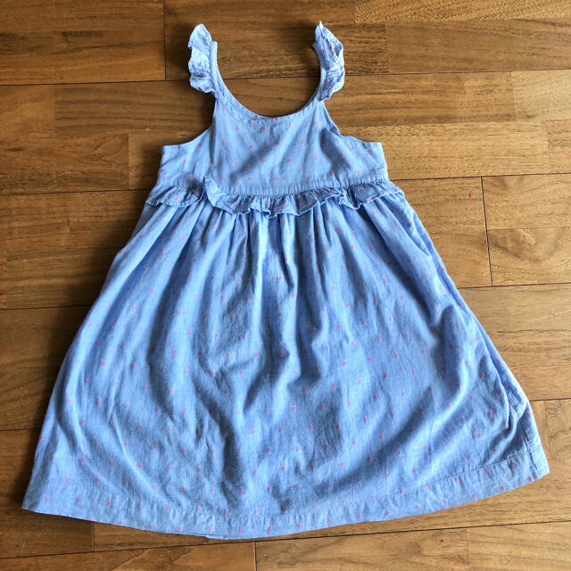 babyGAP(ベビーギャップ)のワンピース　水色　ドット　フリル キッズ/ベビー/マタニティのキッズ服女の子用(90cm~)(ワンピース)の商品写真