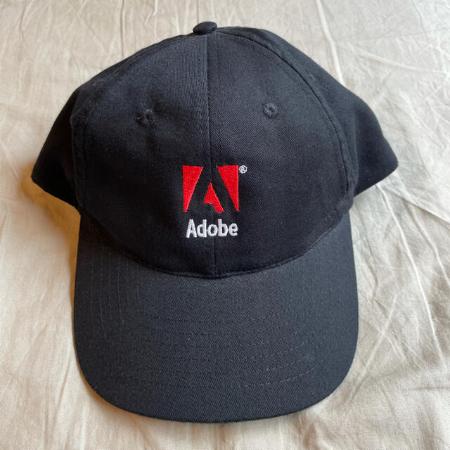 ART VINTAGE(アートヴィンテージ)の極美品 90s Adobe embroidered Logo Cap ブラック メンズの帽子(キャップ)の商品写真