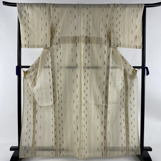 着物 紬 美品 逸品 身丈165cm 裄丈67cm 麻 【中古】