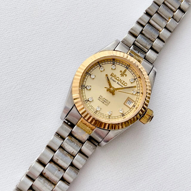 豪華で新しい SWISS 25石　レディース自動巻／手巻き式腕時計　稼動品 PRONT   腕時計