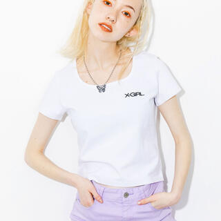 エックスガール(X-girl)のX-girl SQUARENECK BABY TEE(Tシャツ(半袖/袖なし))