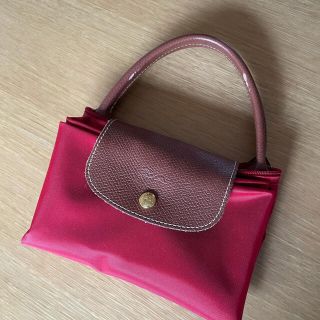 ロンシャン(LONGCHAMP)のロンシャン　コンパクトバック　レッド(トートバッグ)