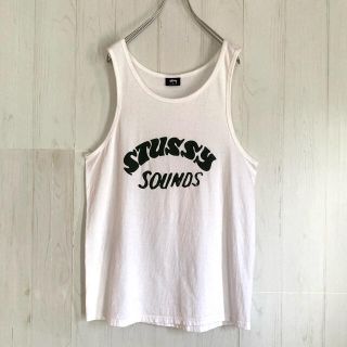 ステューシー(STUSSY)のメキシコ製 ステューシー stussy タンクトップ 前後プリント 古着(タンクトップ)