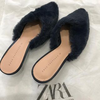 ザラ(ZARA)のザラ　ファーサンダル　ミュール(ミュール)