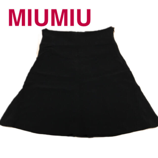 ミュウミュウ(miumiu)のミュウミュウ　イタリア製　後ろギャザーデザイン　レーヨン混ミニスカート(ミニスカート)