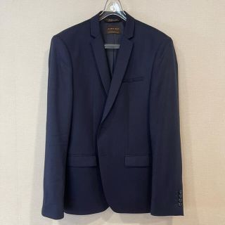 ザラ(ZARA)のZara 100%ウール　ネイビーブレザー　52 光沢・高級感あり(テーラードジャケット)