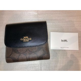 コーチ(COACH)のコーチ　三つ折り財布　ブラウン／黒 本日限り(折り財布)