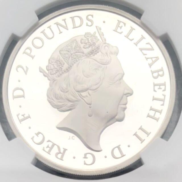 2018 イギリス　ブリタニア　NGC PF69 UC 2ポンド 銀貨