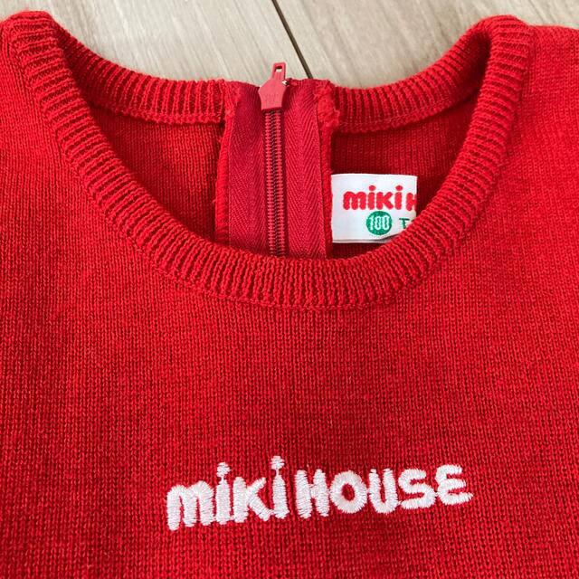 mikihouse(ミキハウス)のミキハウス　ニットワンピース　100センチ キッズ/ベビー/マタニティのキッズ服女の子用(90cm~)(ワンピース)の商品写真