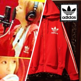 アディダス(adidas)のアディダス オリジナルス ビッグフーディー 赤 ジャージ パーカー 浜崎あゆみ(パーカー)