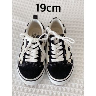 ヴァンズ(VANS)の【美品】VANS バンズ　キッズオールドスクールチェッカーフラッグ　19cm(スニーカー)