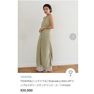 トゥデイフル(TODAYFUL)のTODAYFUL エンブロイダリーステッチワンピース(ロングワンピース/マキシワンピース)