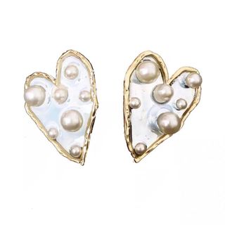 ハート真珠ピアス(ピアス)