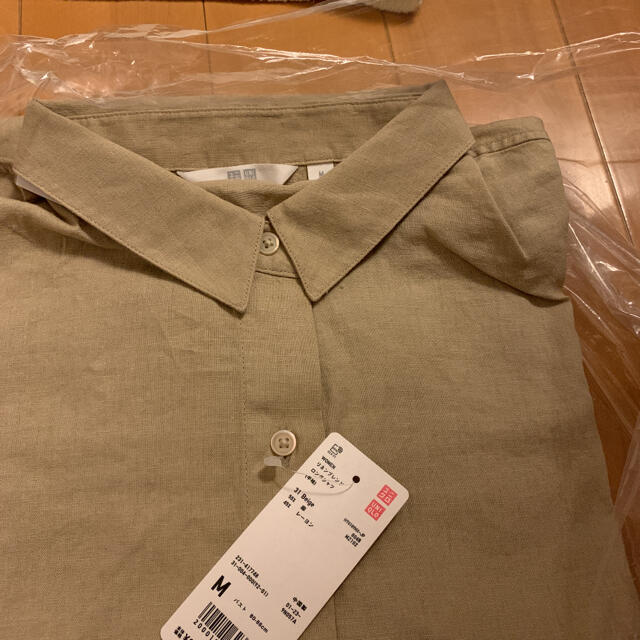 UNIQLO(ユニクロ)のリネンロングシャツワンピース レディースのワンピース(ロングワンピース/マキシワンピース)の商品写真