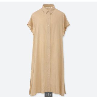 ユニクロ(UNIQLO)のリネンロングシャツワンピース(ロングワンピース/マキシワンピース)