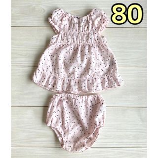 ベビー服　子供服　チュニック　パンツ　80 女の子　ワンピース　トップス　花柄(ワンピース)