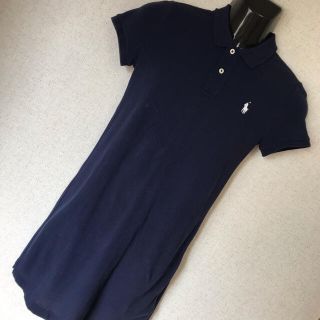 ポロラルフローレン(POLO RALPH LAUREN)のレディース　90s ラルフローレン ロゴ刺繍 半袖 チュニック ポロシャツ　XS(チュニック)