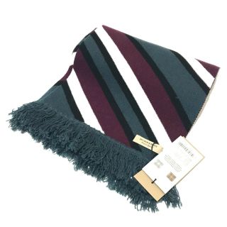 バーバリー(BURBERRY)のバーバリー BURBERRY Tri-tone Striped 4075353 ストライプ マフラー ウール/カシミヤ グリーン系×マルチカラー 未使用(マフラー/ショール)