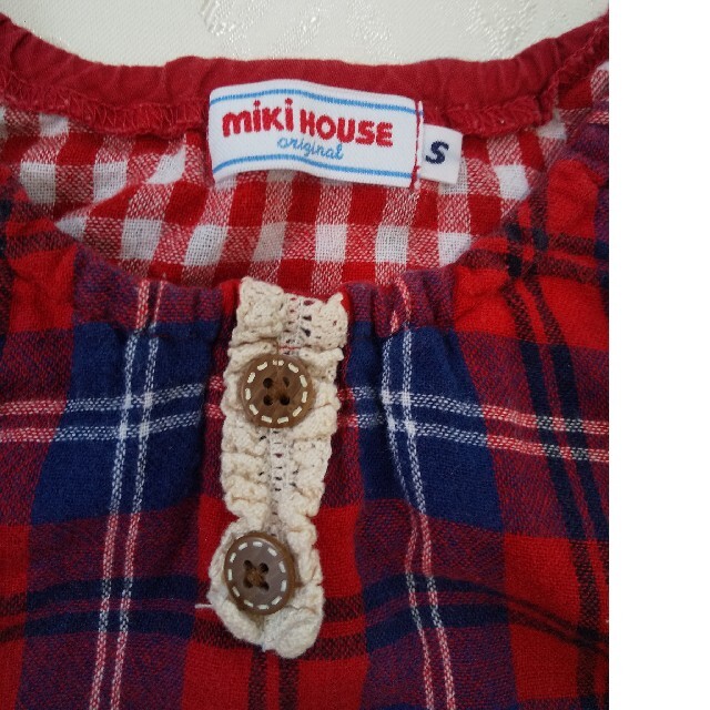 mikihouse(ミキハウス)のミキハウス MIKIHOUSE チェック ワンピース S 7080 キッズ/ベビー/マタニティのベビー服(~85cm)(ワンピース)の商品写真