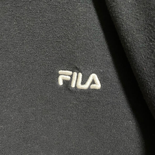 FILA(フィラ)の90s 古着 フィラ  ポロシャツ  刺繍ロゴ ゆるだぼ ブラック メンズのトップス(ポロシャツ)の商品写真