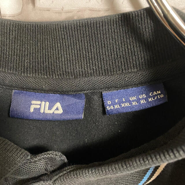 FILA(フィラ)の90s 古着 フィラ  ポロシャツ  刺繍ロゴ ゆるだぼ ブラック メンズのトップス(ポロシャツ)の商品写真