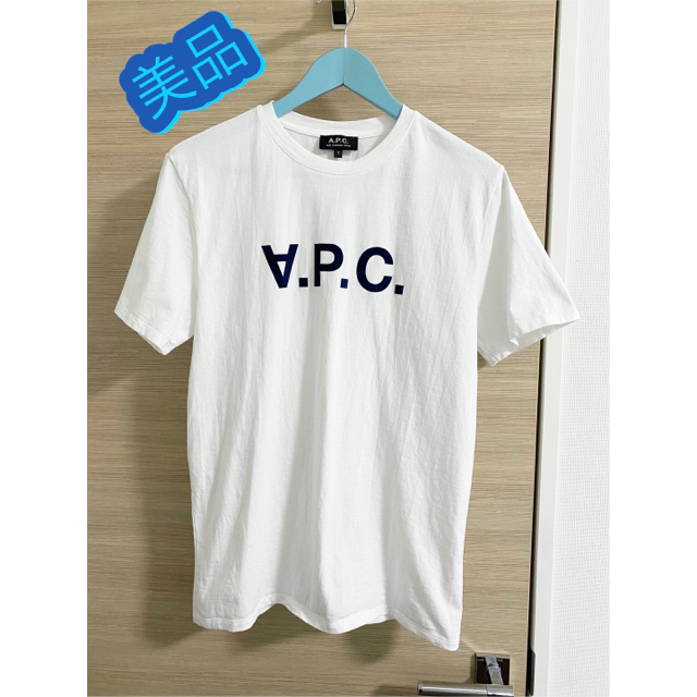 【お気にいる】 A.P.C 反転ロゴTシャツ　ホワイト×ネイビーロゴ Tシャツ/カットソー(半袖/袖なし)