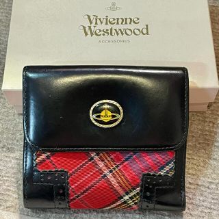 ヴィヴィアンウエストウッド(Vivienne Westwood)のヴィヴィアンエナメルオーブ　マックマラタータンチェック折財布(財布)