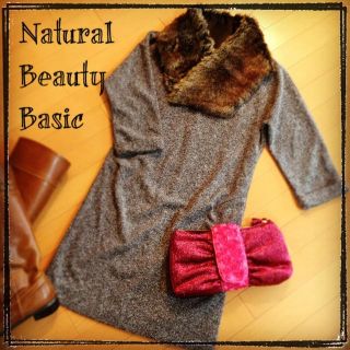 ナチュラルビューティーベーシック(NATURAL BEAUTY BASIC)の♡NBB ツイードワンピース♡(ひざ丈ワンピース)