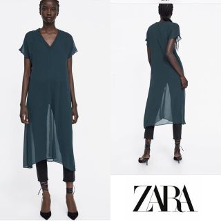 ザラ(ZARA)の【未使用タグ付き】ZARA ロング丈チュニックワンピース(ロングワンピース/マキシワンピース)