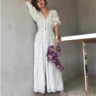 アメリヴィンテージ(Ameri VINTAGE)のAmeri MEDI CRUMPLE COTTON LACE DRESS(ロングワンピース/マキシワンピース)