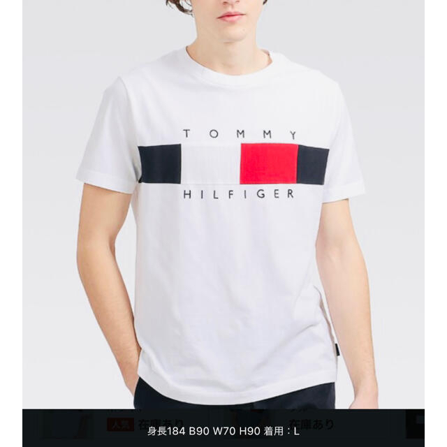 TOMMY HILFIGER(トミーヒルフィガー)のらぁ様専用　TOMMY HILFIGER トミーヒルフィガー ロゴ tシャツＬ レディースのトップス(Tシャツ(半袖/袖なし))の商品写真