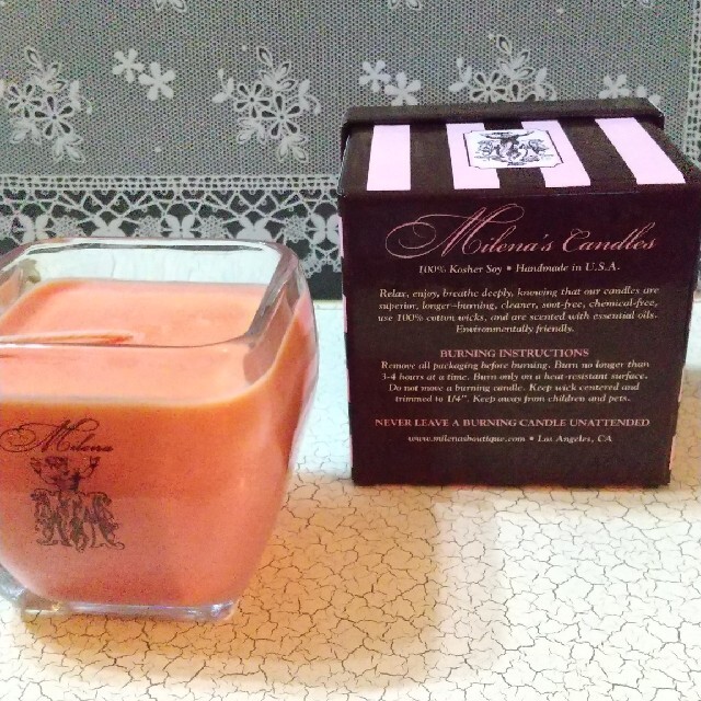 Milena's Boutique(ミレナーズブティック)のお値下げ♪Milena’s candle ミレナーズ キャンドル ローズ☆未使用 コスメ/美容のリラクゼーション(キャンドル)の商品写真