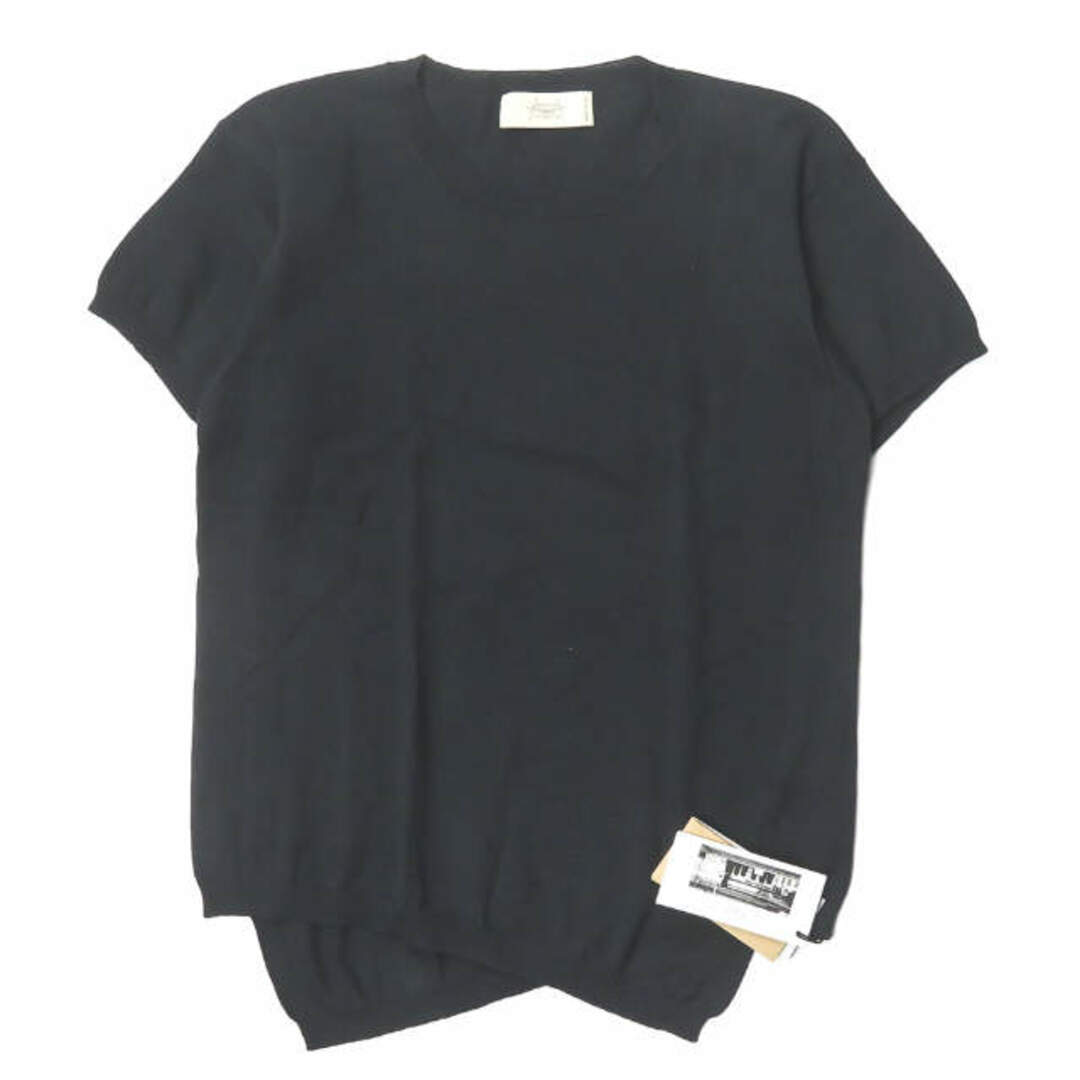 MAISON FLANEUR メゾンフラネウール 19SS イタリア製 ASYMMETRY SHORT SLEEVE SWEATER アシンメトリーショートスリーブニット 19SMUSW330 46 ブラック セーター トップス【新古品】【MAISON FLANEUR】