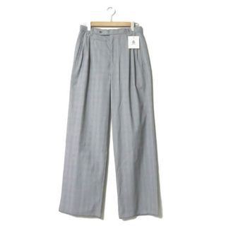 マンドゥ(MANDO)のmando マンド 21SS 日本製 GLEN CHECK TUCK WIDE PANTS ポリエステルレーヨン グレンチェック3プリーツバギーパンツ 21198-006 1 ブラック ボトムス【新古品】【中古】【mando】(その他)