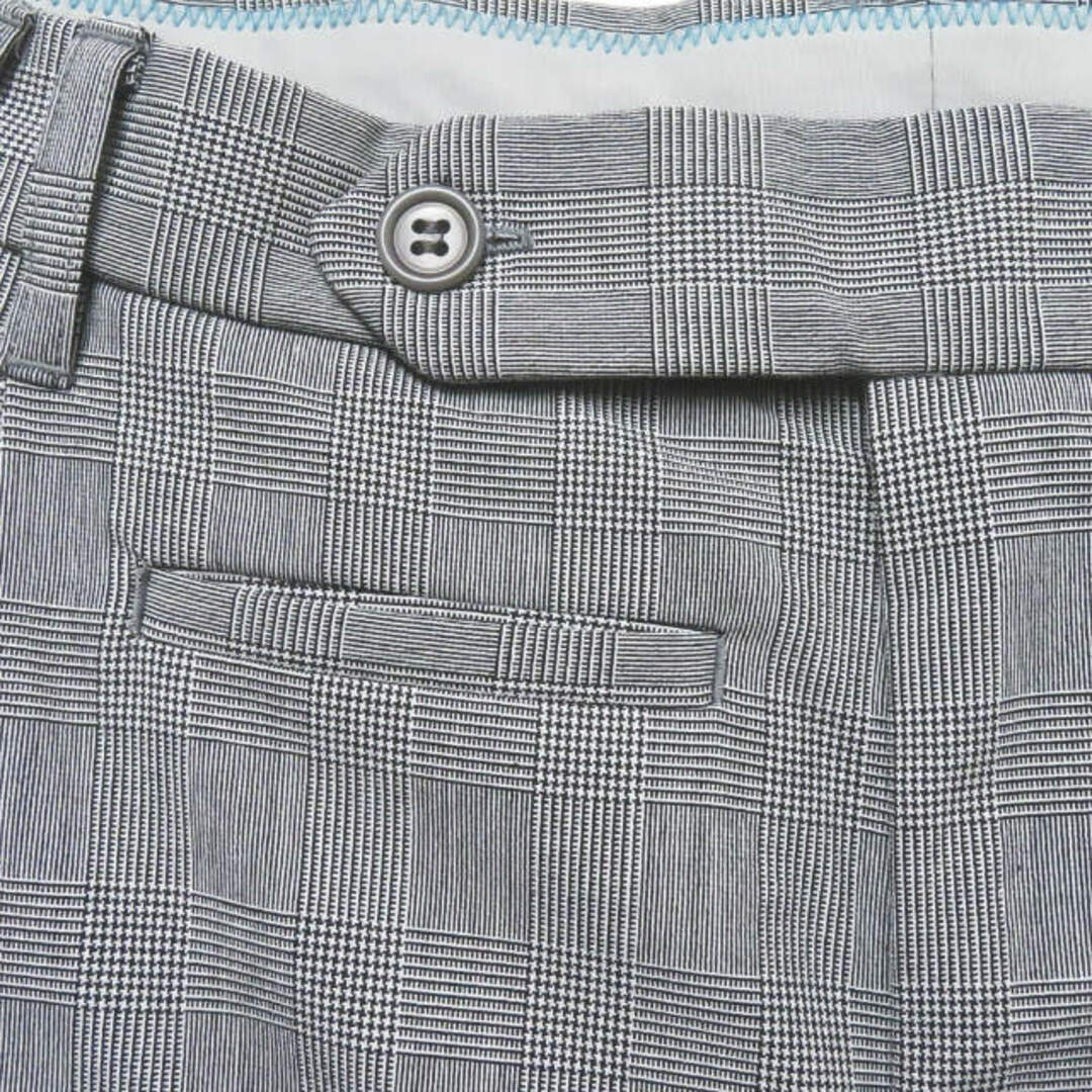 MANDO(マンドゥ)のmando マンド 21SS 日本製 GLEN CHECK TUCK WIDE PANTS ポリエステルレーヨン グレンチェック3プリーツバギーパンツ 21198-006 1 ブラック ボトムス【新古品】【中古】【mando】 メンズのパンツ(その他)の商品写真