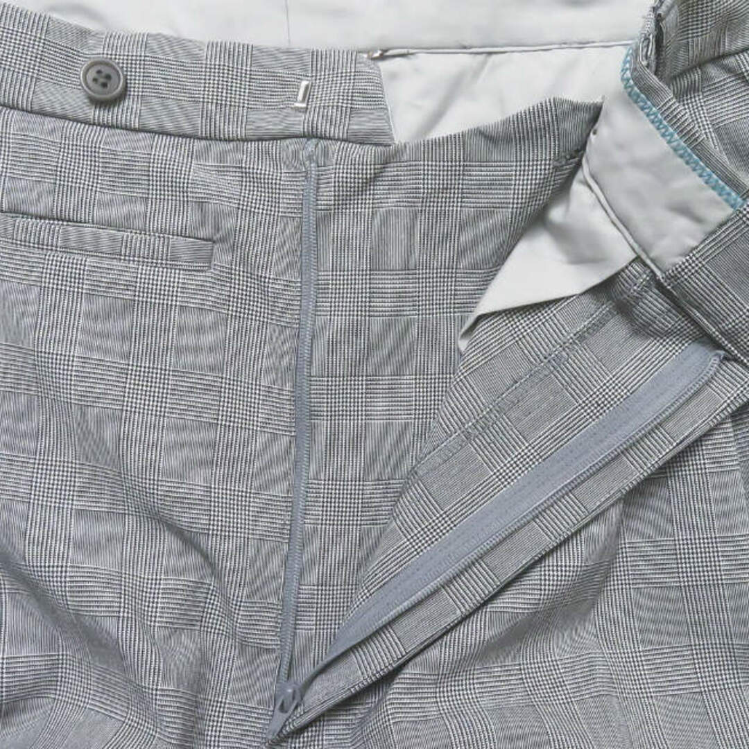 MANDO(マンドゥ)のmando マンド 21SS 日本製 GLEN CHECK TUCK WIDE PANTS ポリエステルレーヨン グレンチェック3プリーツバギーパンツ 21198-006 1 ブラック ボトムス【新古品】【中古】【mando】 メンズのパンツ(その他)の商品写真