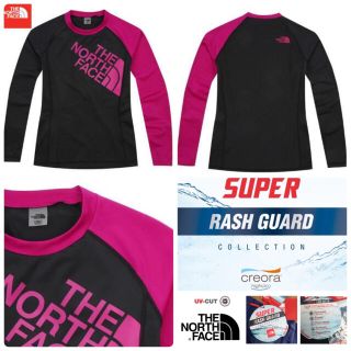 ザノースフェイス(THE NORTH FACE)の【新品】ノースフェイス レディースS◆ビッグロゴ ラッシュガード／水着UVカット(Tシャツ(長袖/七分))