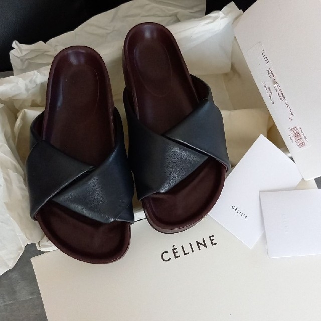 celine - CELINE セリーヌ☆ボクシーツイストサンダル ☆カーフレザー
