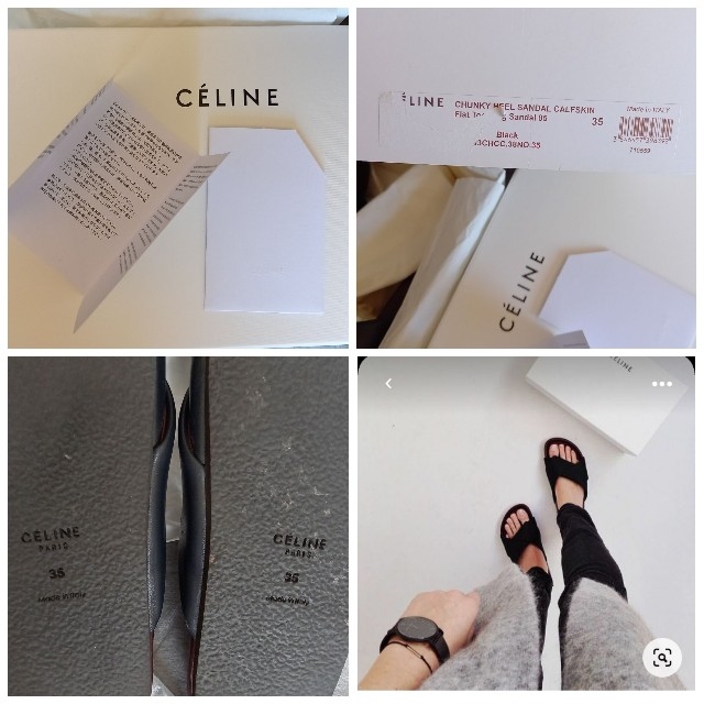 CELINE セリーヌ☆ボクシーツイストサンダル ☆カーフレザー☆フィービー