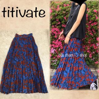 ティティベイト(titivate)のtitivate♡花柄プリーツロングスカート(ロングスカート)