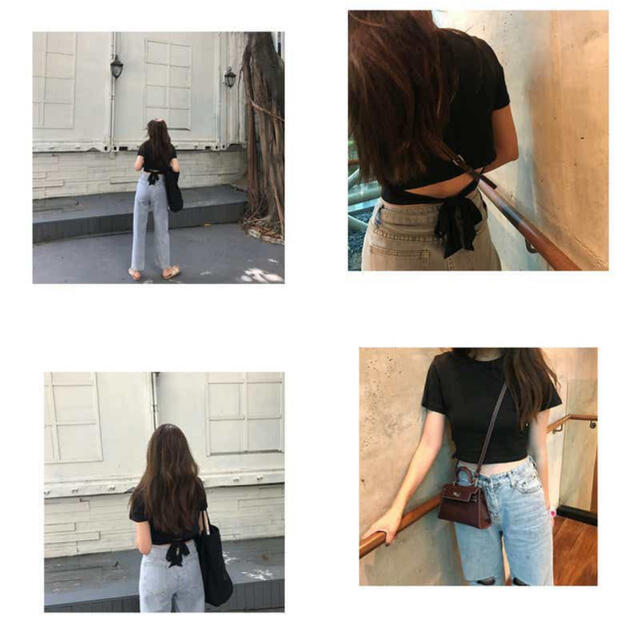 ZARA(ザラ)のオープンバックリボン Ꭲシャツ 韓国ファッション レディースのトップス(Tシャツ(半袖/袖なし))の商品写真