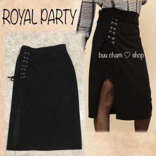 ロイヤルパーティー(ROYAL PARTY)のROYAL PARTY♡スリットレースアップタイトスカート(ひざ丈スカート)